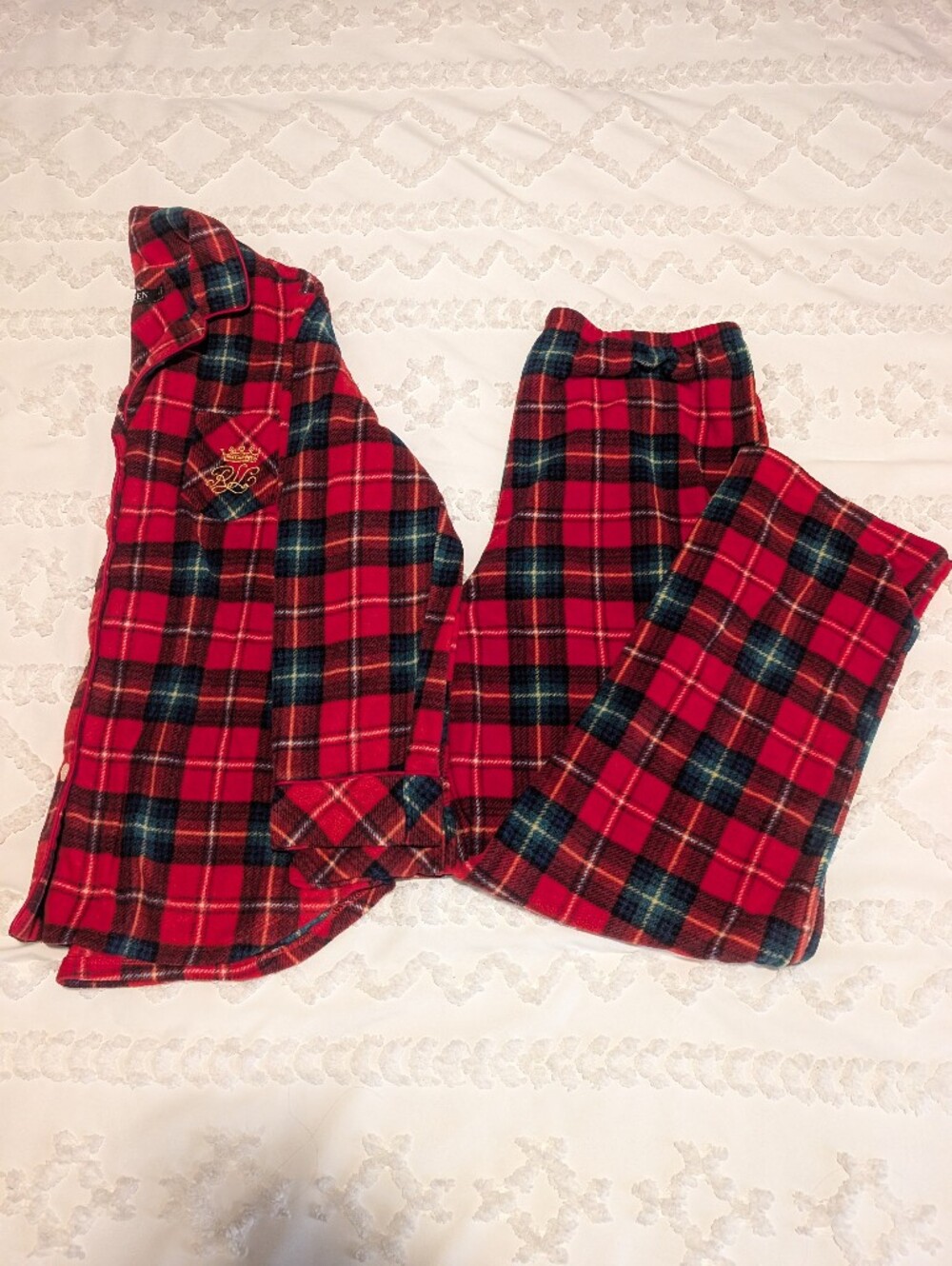 Ralph Lauren Pajama Set Plaid Flannel  Size Large